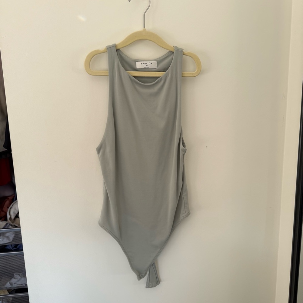 Babaton Light Sage Green Contour 90s Bodysuit